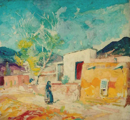 Krehbiel painting of Santa Fe, New Mexico